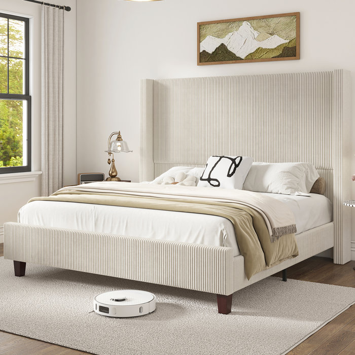 Willa Arlo Interiors Dunwoody Upholstered Wingback Platform Bed